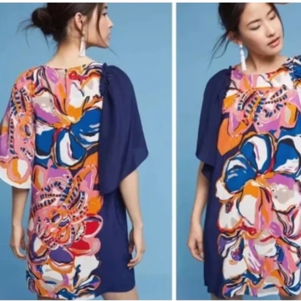 Colorful very cute shift dress, 100% silk